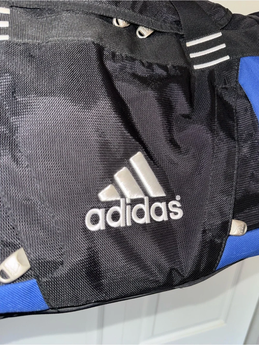 Adidas Vintage 90s Duffel or Gym Bag - Blue/Black